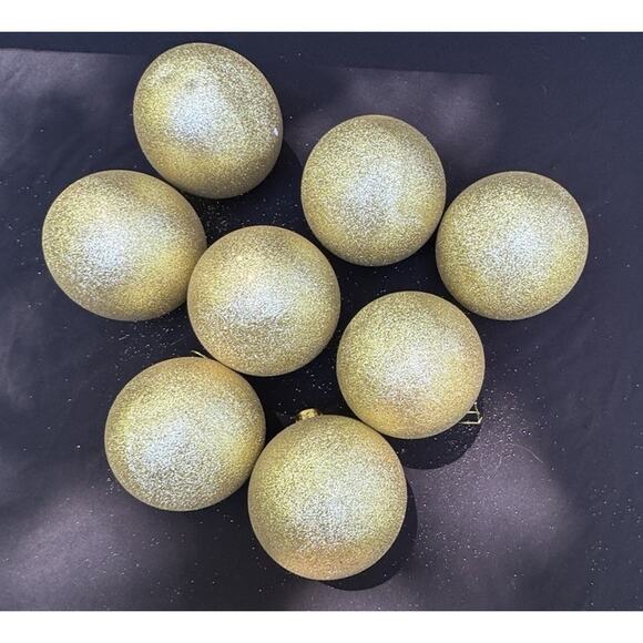 8 Dillards Home Vintage GOLD Glittered Christmas Ornaments Gorgeous! - Picture 4 of 10